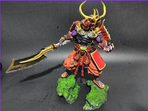 Figura de samurái impresa y pintada a detalle